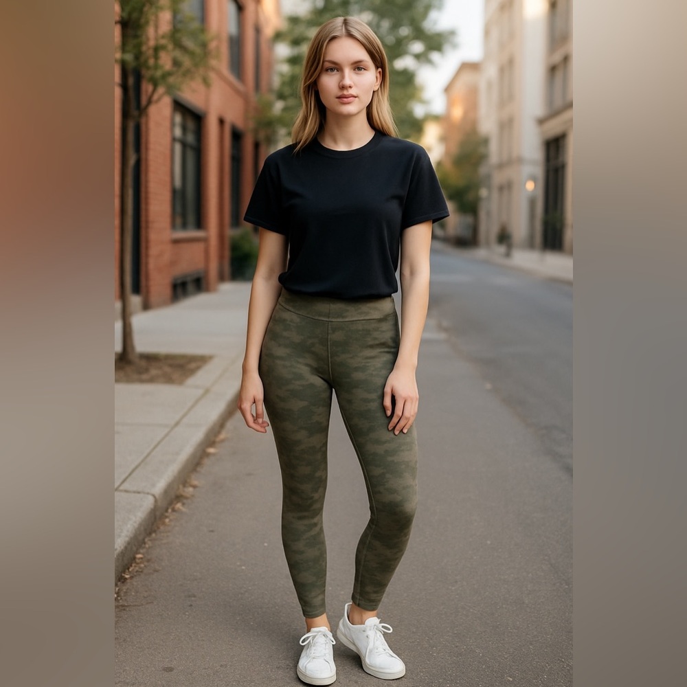 Spanx Light Gray Camo Stretch Leggings